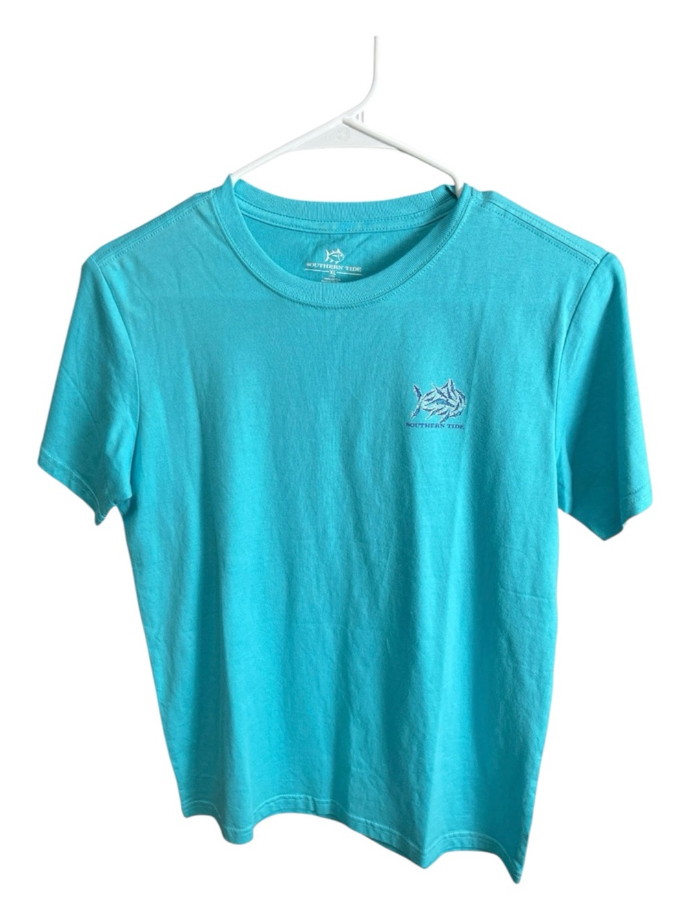 Southern Tide Boys XL (16/18) Skipjack Fish Logo Graphic T-Shirt Turquoise